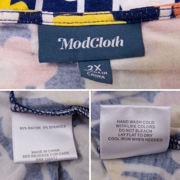 Modcloth Tie Back Floral Knit Midi‎ Dress, 2X - Picture 16 of 16